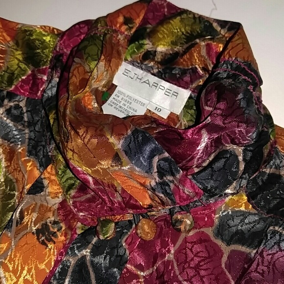 EJ HARPER Vintage 80's Career blouse 10 - Picture 2 of 5